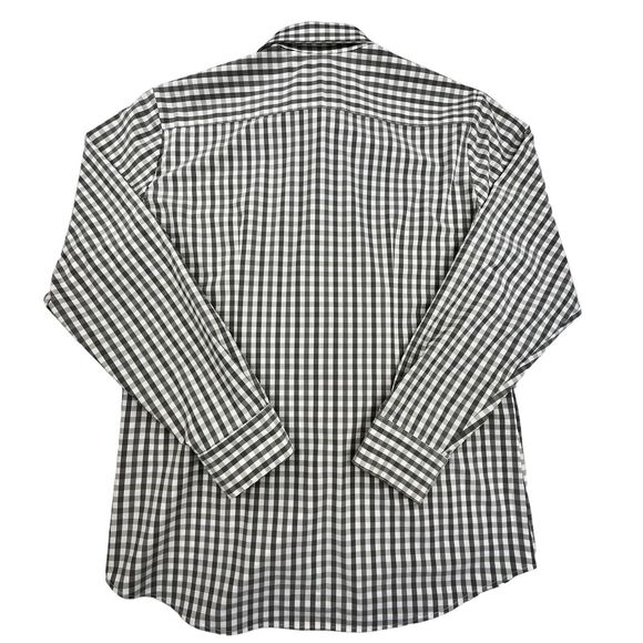 Mizzen + Main Shirt Men XL Gray Check Long Sleeve Collared Stretch Trim Fit - Picture 8 of 12